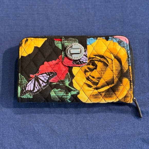 Vera Bradley Handbags - VERA BRADLEY RFID Turnlock Wallet — Havana Rose Pattern (Retired)
